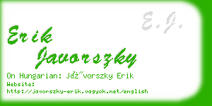erik javorszky business card